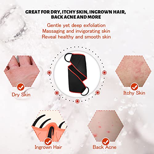 Evridwear Exfoliating Body Scrubber with Handles Back Washer Back Scrubber for Shower Bath Dry Skin Whole Body Deep Clean Men Women(Heavy)