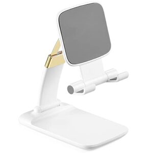 kotuday cell phone stand for desk, adjustable phone holder for desk compatible with most of the cell phones, such as iphone 14 pro max,samsung, lg,sony,one plus-white