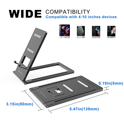 Cell Phone Stand for Desk,Adjustable Phone Stand Holder,Foldable Desk Phone Mount Stand Holder Compatible with Mobile Phones /4-10''Tablet,Portable iPhone Stand/Dock/Cradle,Versatile Phone Stand(Flat)