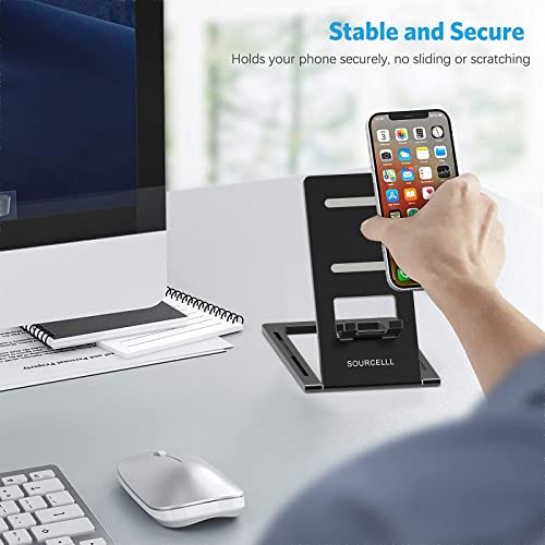 Cell Phone Stand for Desk,Adjustable Phone Stand Holder,Foldable Desk Phone Mount Stand Holder Compatible with Mobile Phones /4-10''Tablet,Portable iPhone Stand/Dock/Cradle,Versatile Phone Stand(Flat)