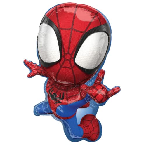 Spidey And Amazing Friends Party Balloons - Set Of 5 Spider Superhero Themed Balloon Decorations For A Spidy Birthday Bouquet Centerpiece Backdrop Decor