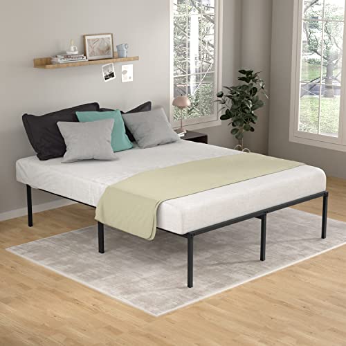 Bed Frame Metal Platform Bed Frame 18 Inch High Mattress Foundation No Box Spring Needed Heavy Duty Steel Slat Noise-Free Easy Assembly Under-Bed Storage (Full)