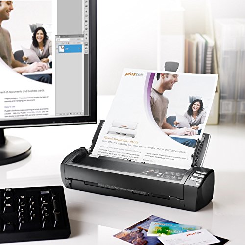 Plustek AD480 - Desktop Scanner for Card and Document, with 20 Page Paper Feeder and Exclusive Card Slot. for Windows only