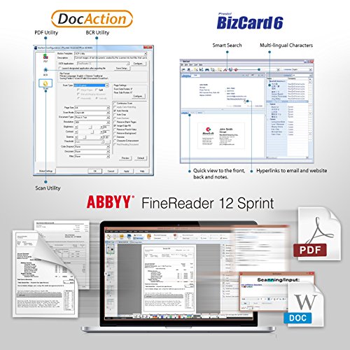 Plustek AD480 - Desktop Scanner for Card and Document, with 20 Page Paper Feeder and Exclusive Card Slot. for Windows only