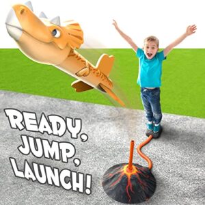 MindSprout Dino Blasters | Rocket Launcher for Kids - Launch up to 100 ft. Birthday Gift, for Boys & Girls Age 3 4 5 6 7 Years Old - Outdoor Toys, Family Fun, Dinosaur Toy, Kids (Patent Pending)