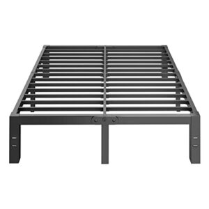 maf king bed frame 14 inch heavy duty metal platform bedframe with black steel slat support noise free no box spring needed