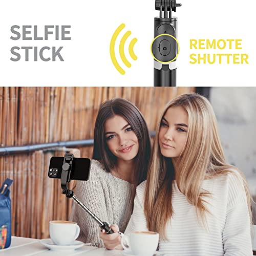 Selfie Stick Tripod, All in One Extendable & Portable iPhone Tripod Selfie Stick with Wireless Remote Compatible with iPhone 14 13 12 11 pro Xs Max Xr X 8 7, Galaxy Note10/S20/S10/OnePlus 9/9 PRO etc