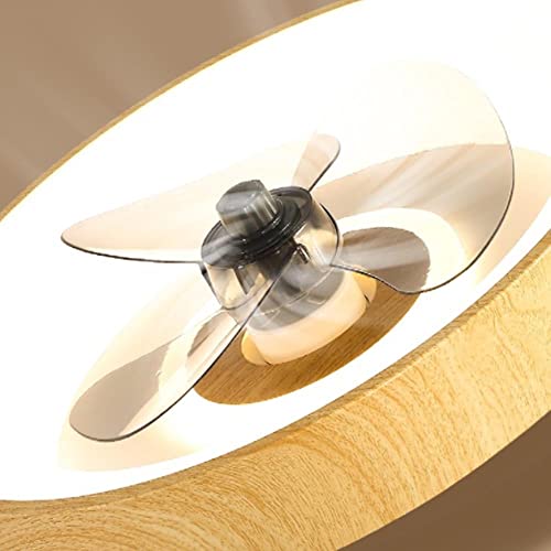 Stepless Dimming Flush Mount Ceiling Fans Lights, Modern Low Profile Bladeless LED Ceiling Fan Lights, with 6-Level Wind Speed Flush Mount Ceiling Light, for Small Room, Bedroom, Living Room ( Color :