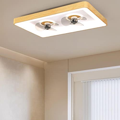 Stepless Dimming Flush Mount Ceiling Fans Lights, Modern Low Profile Bladeless LED Ceiling Fan Lights, with 6-Level Wind Speed Flush Mount Ceiling Light, for Small Room, Bedroom, Living Room ( Color :