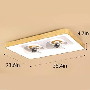 Stepless Dimming Flush Mount Ceiling Fans Lights, Modern Low Profile Bladeless LED Ceiling Fan Lights, with 6-Level Wind Speed Flush Mount Ceiling Light, for Small Room, Bedroom, Living Room ( Color :