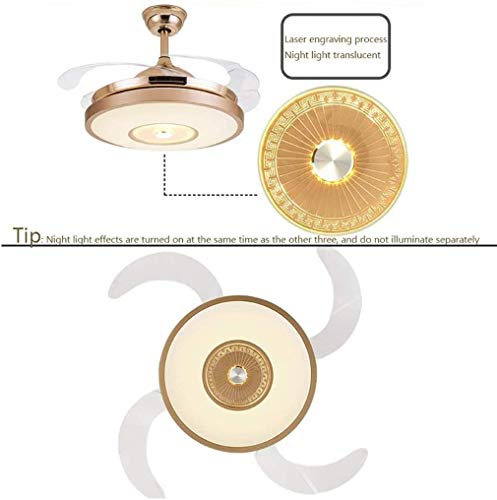 Fashionable chandelier Retro modern industrial chandelier/LED Invisible Ceiling Fans with Lamp,42In Fan Lights Wall Control Chandelier with Electric Fan Iron Art Lighting for Living Room and Restauran