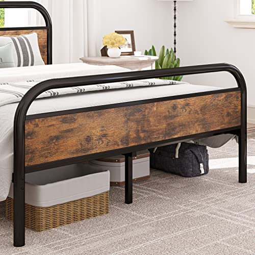 IRONCK Queen Bed Frame with Headboard, Platform Bed 12" Under Bed Storage Wood and Metal, No Box Spring Needed Easy Assembly