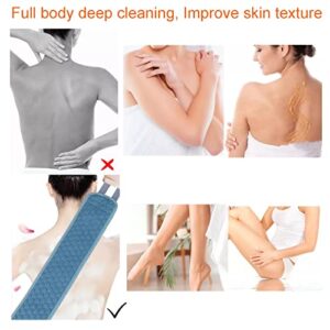 Exfoliating Back Scrubber for Shower for Men and Women, Loofah Back Washer, Double-Sided Back Scrubber for Shower Exfoliating, Ultra-Durable Microfiber Stretchable for Deep Cleaning & Skin Relax