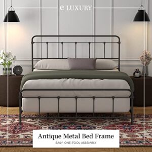 eLuxurySupply Metal SNAP Bed Frame - Carbon Steel with Black Finish Folding Bed Frame - Easy Assembly with Headboard and Footboard - Sturdy Steel Construction Bed Base - California King Size