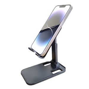 zronst phone stand for desk foldable adjustable angle height portable cell phone holder compatible with iphone ipad android (black)