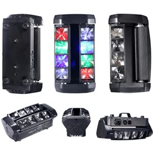 LED Mini Spider Moving Head Light 8x5W Beam Stage Lights RGBW Sound Activated DMX-512 Control for DJ Party Bar Disco Show Wedding Event Stage Lighting