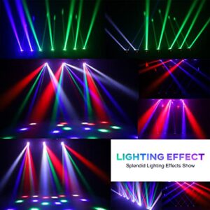 LED Mini Spider Moving Head Light 8x5W Beam Stage Lights RGBW Sound Activated DMX-512 Control for DJ Party Bar Disco Show Wedding Event Stage Lighting