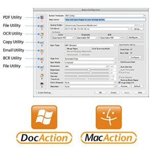 Plustek PS30D Duplex Document Scanner: with 50 Sheet Auto Document Feeder (ADF) and searchable PDF Function by Abbyy OCR. Support Mac and PC