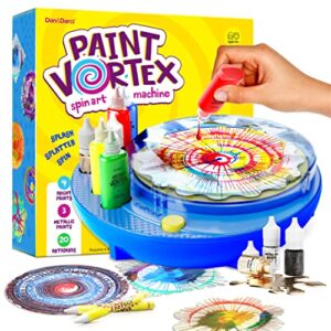 spin art machine kit - paint spiral station center - kids arts & crafts toys for girls & boys of all ages - cool girl gifts - motorized spinner craft workstation - kid gift ideas