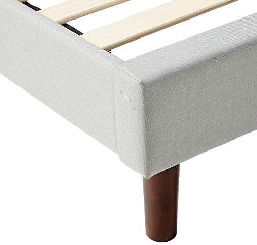 ZINUS Shalini Upholstered Platform Bed Frame / Mattress Foundation / Wood Slat Support / No Box Spring Needed / Easy Assembly, Light Grey, Full