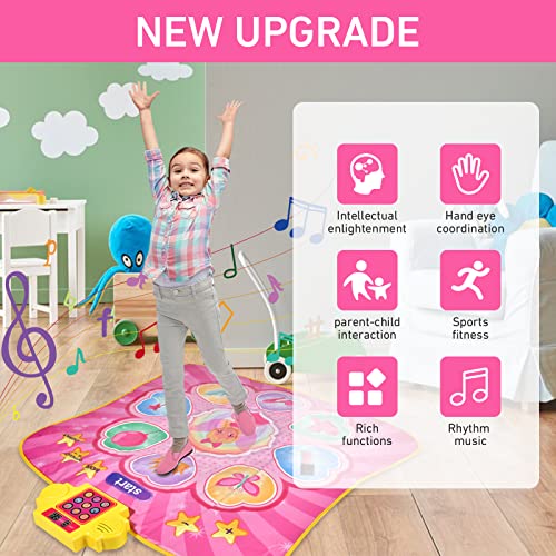 Dance Mat-Kids Dance Mat-Electronic Dance Pad Game Toy for Kids-Dance Mat with LED Lights, Built-in Music, Adjustable Volume, 5 Game Modes-Dance Mat Gift for 3-12 Year Old Girls Boys(Princess Style)