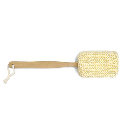 2 Natural Sisal Fiber Back Brush Loofah Scrubber Spa Shower Sponge Long Handle