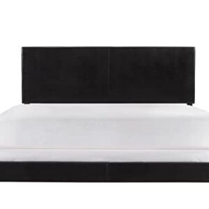 Crown Mark Erin Upholstered Panel Bed in Black, King