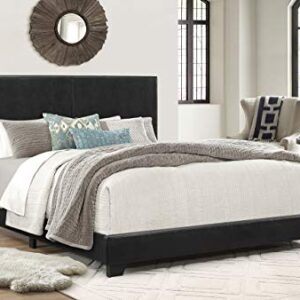 Crown Mark Erin Upholstered Panel Bed in Black, King