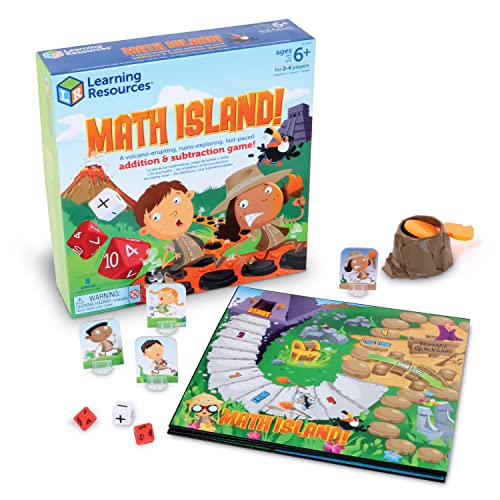 Learning Resources Math Island Addition & Subtraction Game, Elementary Math, Teaching Toys, Children’s Math Games, Educational Indoor Games, 8 Pieces, Age 6+ Gifts for Kids