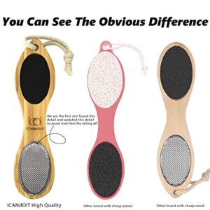 ICANdOIT-4 in 1 Feet Pedicure Kit with Long Handle Classic Bath Shower Brush&Dry/Wet Brushing Body Brush Back Scrubber,Shower Brush for exfoliator Skin and Remove Dead Skin Cells