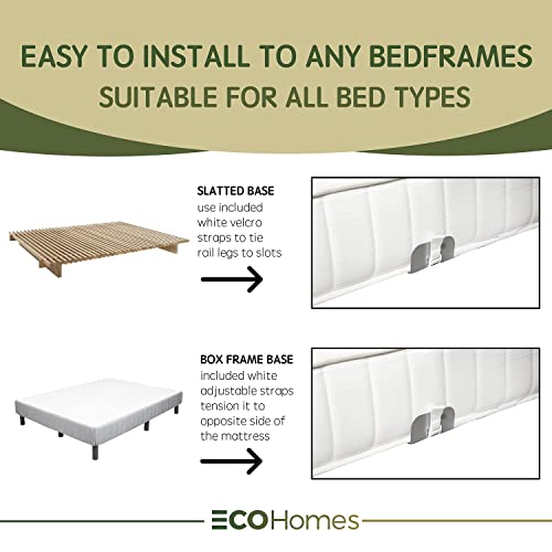 ECOHomes Mattress Retainer Bar for Foot of Beds for Home, RV | Non Slip Gaskets Metal Bar Holder for Bottom of Bed Frames & Adjustable Beds - Guard Rail Stops Mattress from Sliding, Moving & Slipping