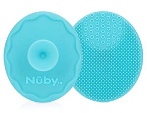 nuby scrubbies silicone bath brush with built-in handle, 2 count
