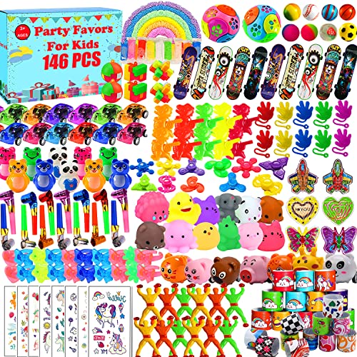 146 PCS Party Favors Toys Assortment for Kids, Treasure Box Toys for Classroom Carnival Prizes Rewards, Pinata Fillers Birthday Party Gifts Bulk Toys, Goodie Bag Claw Machine Stuffers for Kids