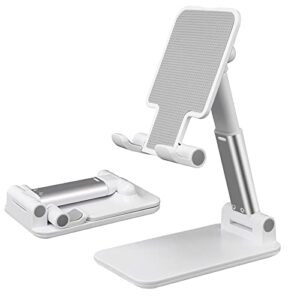 cell phone stand for desk, angle height adjustable phone holder for office, compatible with iphone 12 11 pro xs max xr 8 7 6s plus, samsung s20+ note10, tablets, charging accessories