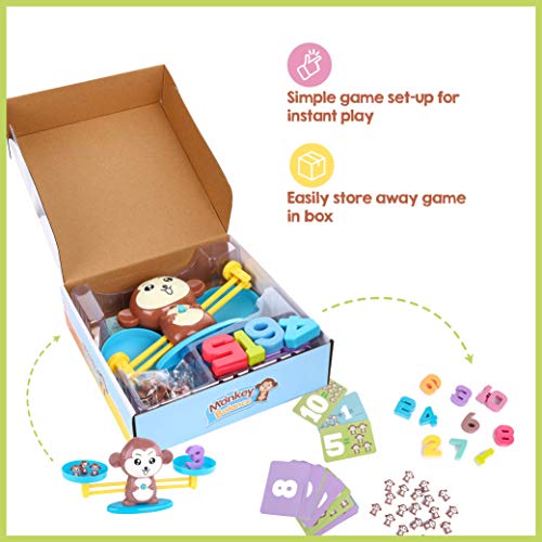 CoolToys Monkey Balance Cool Math Game for Girls & Boys | Fun, Educational Children's Gift & Kids Toy STEM Learning Ages 3+ (64-Piece Set)