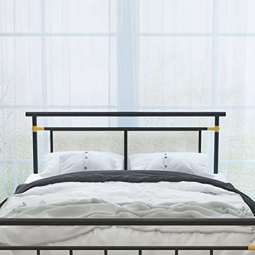 Recaceik Full Size Bed Frame Metal Platform Full Bed Frame with Headboard and Footboard, Bed Frame Full Size Mattress Foundation, No Box Spring Needed, Under Bed Storage, Non-Slip Without Noise