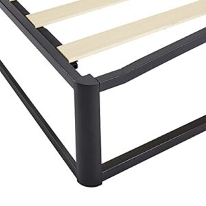 Amazon Basics Metal Platform Bed Frame with Wood Slat Support, 6 Inches High, Full, Black