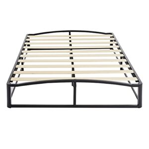 Amazon Basics Metal Platform Bed Frame with Wood Slat Support, 6 Inches High, Full, Black