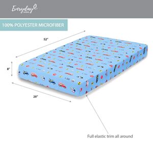 Baby Boy Fitted Crib Sheet Police, Fire and Rescue, 100% Soft Breathable Microfiber Baby Sheet, Fits Standard Size Crib Mattress 28in x 52in, Nursery Sheet