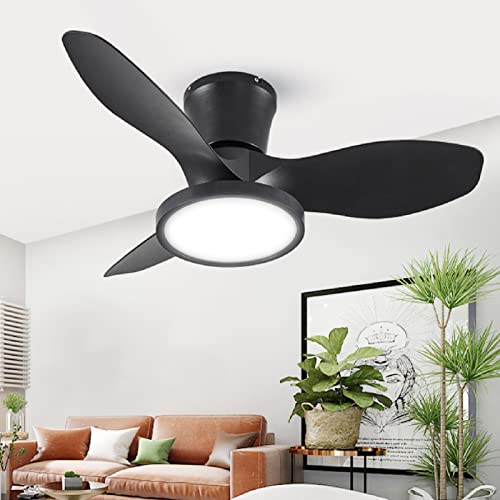 ocioc Quiet Ceiling Fan with LED Light DC motor 32 inch Large Air Volume Remote Control for Kitchen Bedroom Dining room Patio