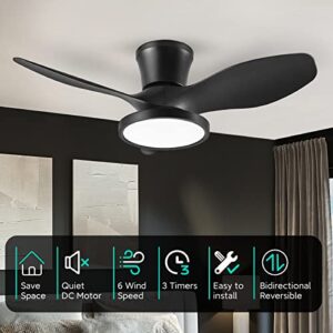 ocioc Quiet Ceiling Fan with LED Light DC motor 32 inch Large Air Volume Remote Control for Kitchen Bedroom Dining room Patio