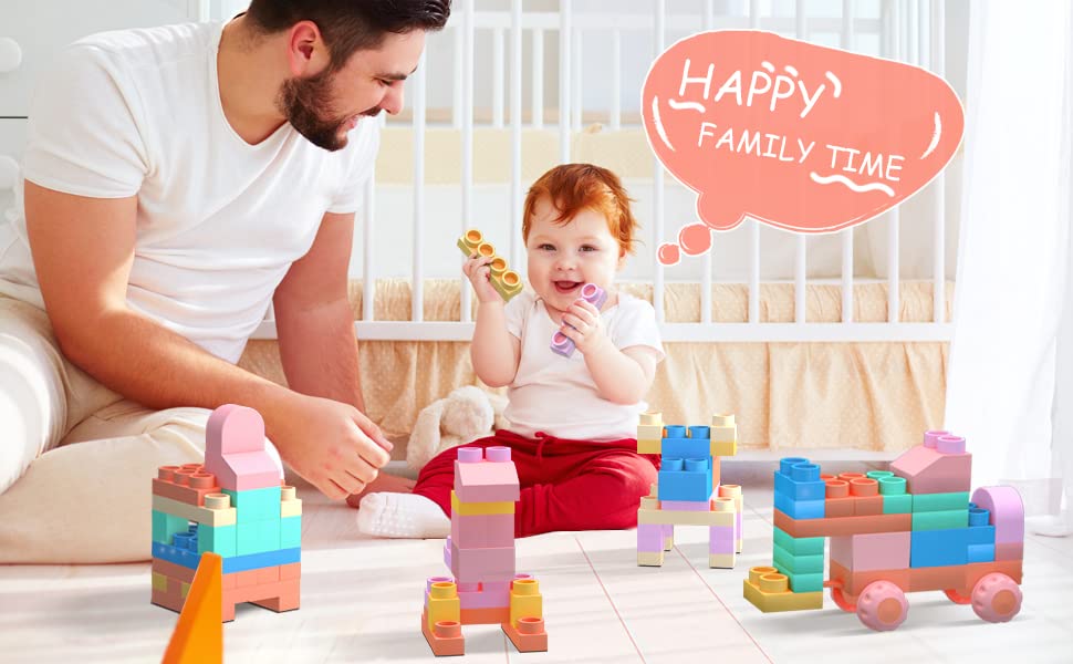 Soft Building Block Sets for Kids Aged 18 months to 6 years old.Top STEM Building Blocks for preschool.Large Construction Block Toys for Toddler to Improve Imagination、Creativity、Hands-on Ability