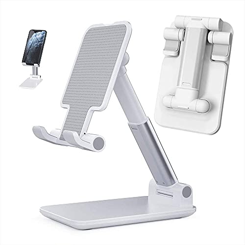 USStarStore Adjustable Cell Phone Stand for Desk, Angle Height Adjustable Cell Phone Stand for Desk, Case Friendly Phone Holder Stand for Desk (White 4oz)