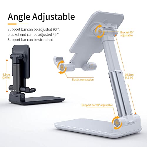 USStarStore Adjustable Cell Phone Stand for Desk, Angle Height Adjustable Cell Phone Stand for Desk, Case Friendly Phone Holder Stand for Desk (White 4oz)