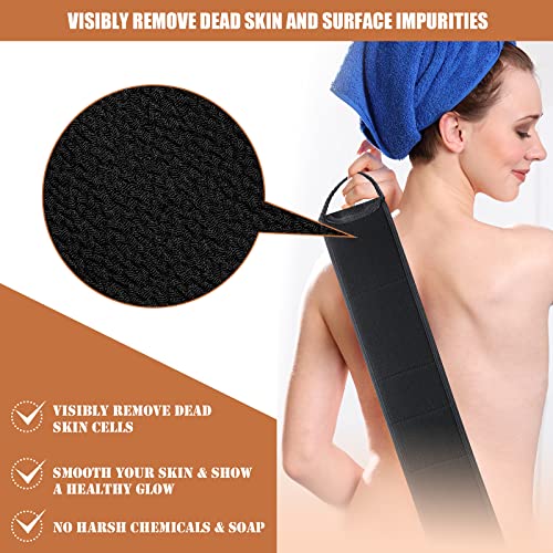 2 in 1 Exfoliating Glove & Back Scrubber for Shower - Exfoliating Body Scrubber for Soft Skin, Dead Skin Remover for Body Exfoliator, Back Exfoliator, Korean Exfoliating Mitt for Body, Shower Gloves