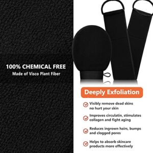 2 in 1 Exfoliating Glove & Back Scrubber for Shower - Exfoliating Body Scrubber for Soft Skin, Dead Skin Remover for Body Exfoliator, Back Exfoliator, Korean Exfoliating Mitt for Body, Shower Gloves