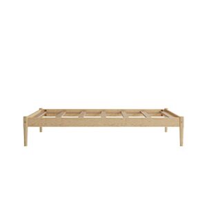 DHP Lorriana 14" Solid Pine Wood Platform Bed Frame, Twin Size, Natural