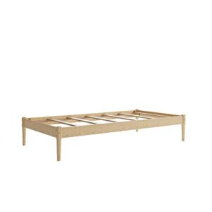 DHP Lorriana 14" Solid Pine Wood Platform Bed Frame, Twin Size, Natural