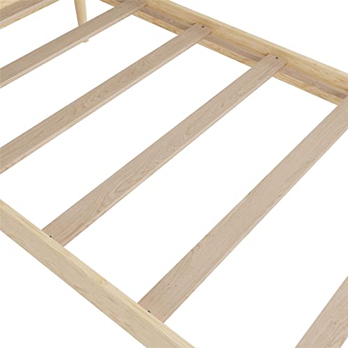 DHP Lorriana 14" Solid Pine Wood Platform Bed Frame, Twin Size, Natural