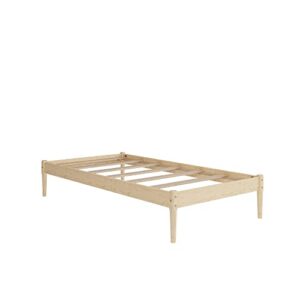 DHP Lorriana 14" Solid Pine Wood Platform Bed Frame, Twin Size, Natural